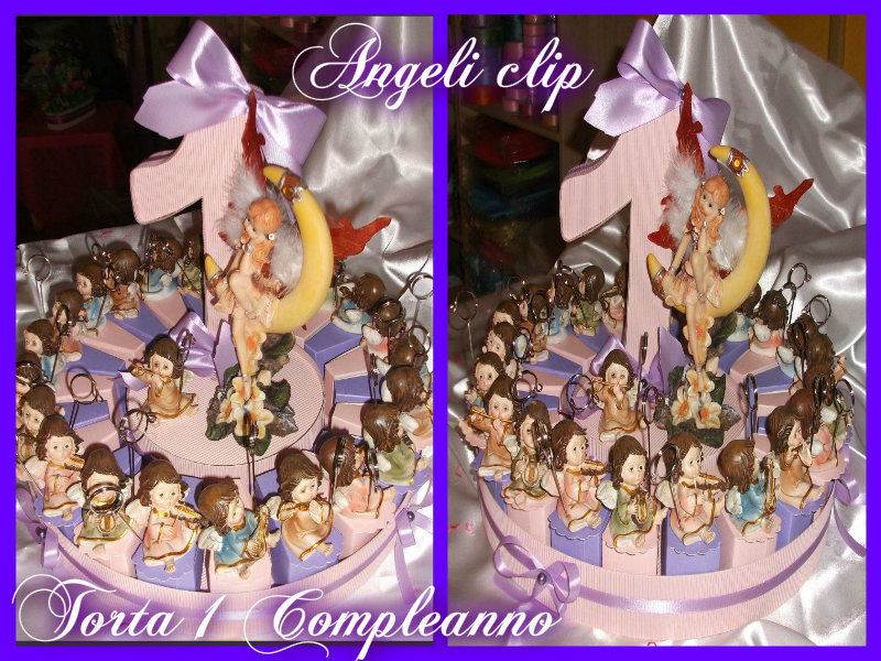 Torta 1° Compleanno - Angeli clip -